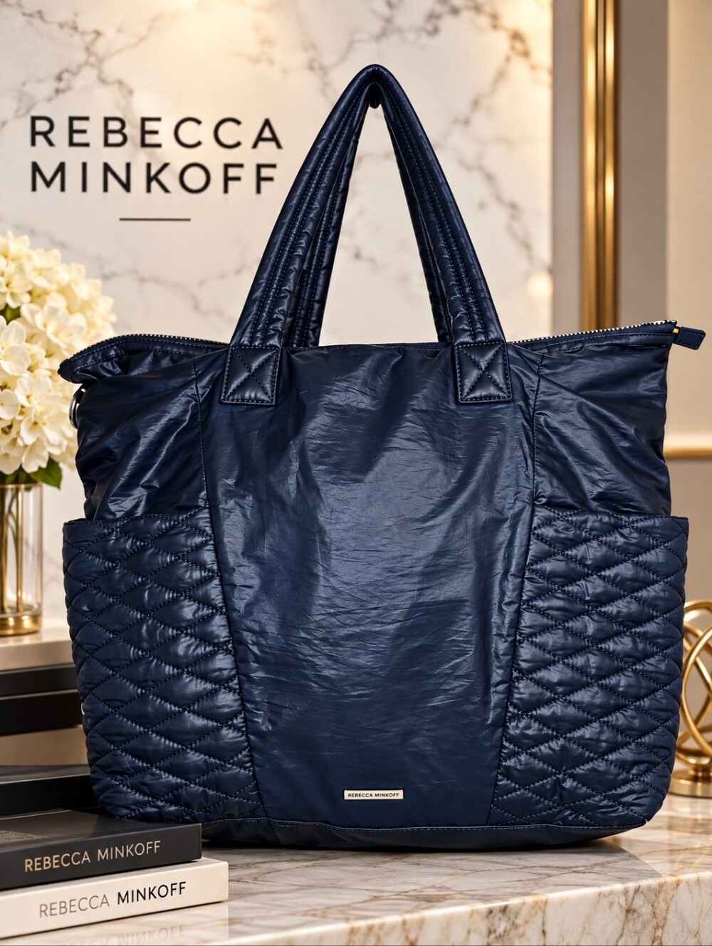 Rebecca Minkoff Bowie Baby Bag In Navy Blue